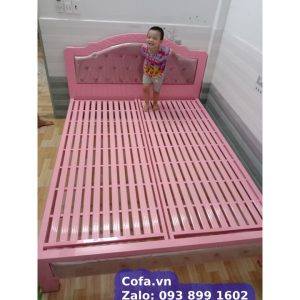 Giường sắt màu hồng - Giường ngủ màu hồng cho bé gái, nữ tính 2