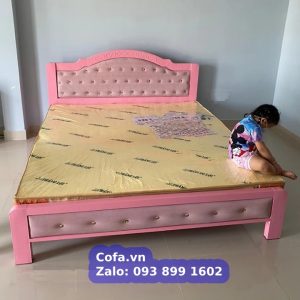 Giường sắt màu hồng - Giường ngủ màu hồng cho bé gái, nữ tính 3