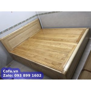 giường gỗ sồi nga ngăn kéo
