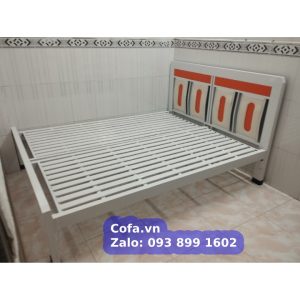 Giường sắt hộp giá rẻ - Mẫu giường ngủ giá rẻ sắt hộp màu trắng 1